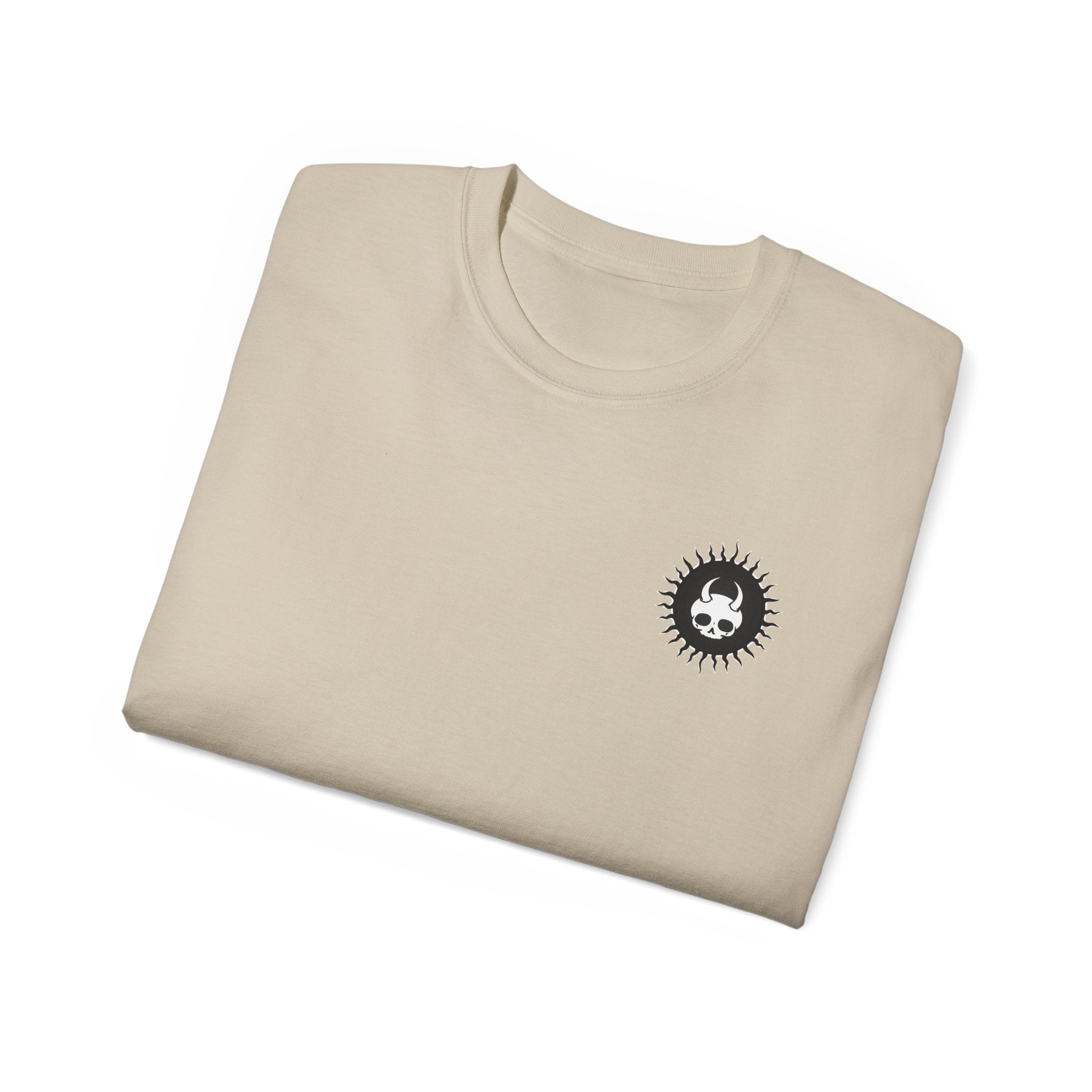Live Among Demons - Unisex Cotton Tee (Back) - Damned Threads